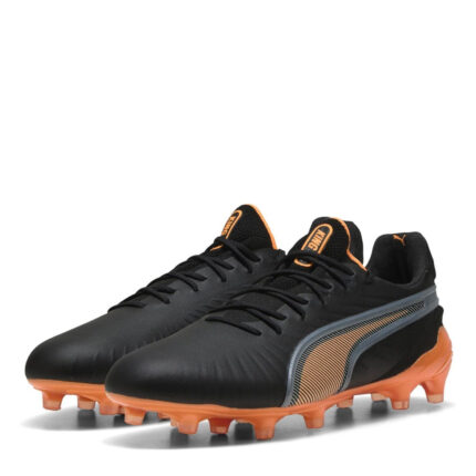 Puma King Firm Ground Football Boots – Black/Orange
