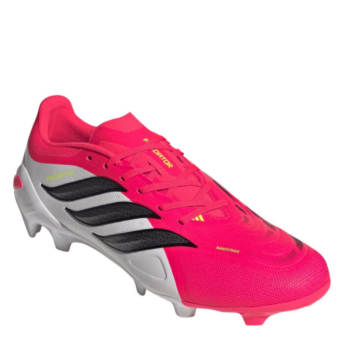 adidas Predator Firm Ground Football Boots – Red/Blk/White – view 3