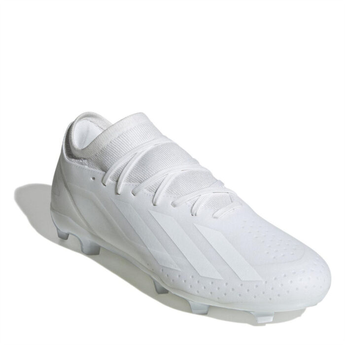 adidas X Crazyfast Firm Ground Football Boots – White/White – view 3