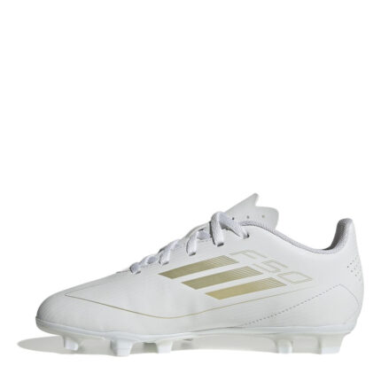 adidas F50 Junior Firm Ground Football Boots – White/Gold/Wht – view 2
