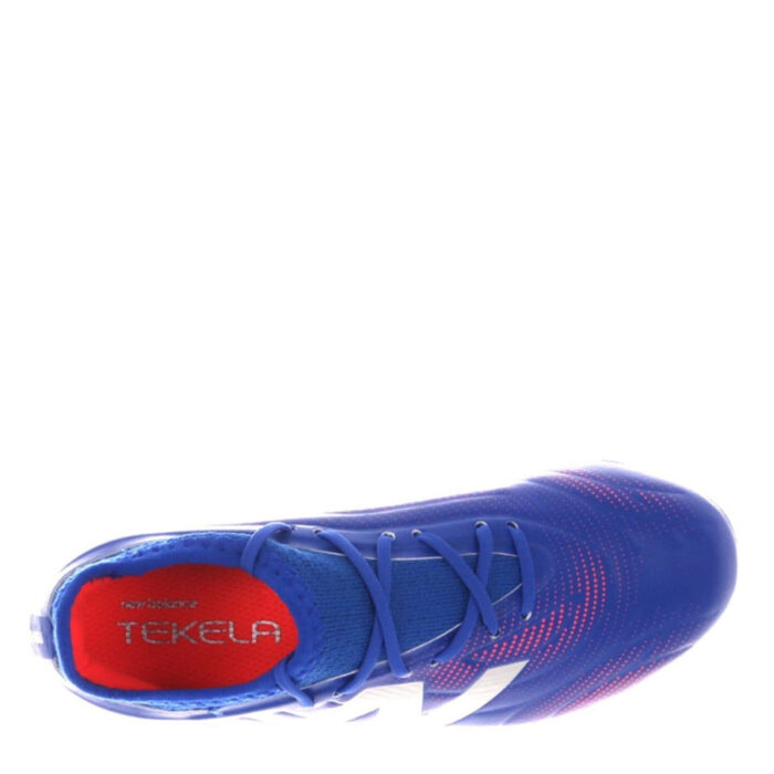 New Balance Tekela Junior Firm Ground Football Boots – Blue/Red - Image 2