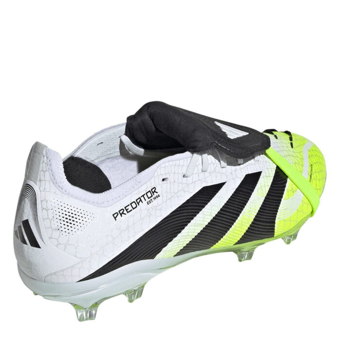 adidas Predator Junior Firm Ground Football Boots – White/Blk/Lemon – view 4