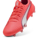 Puma Womens King Firm Ground Football Boots – White-Red Fire – view 6