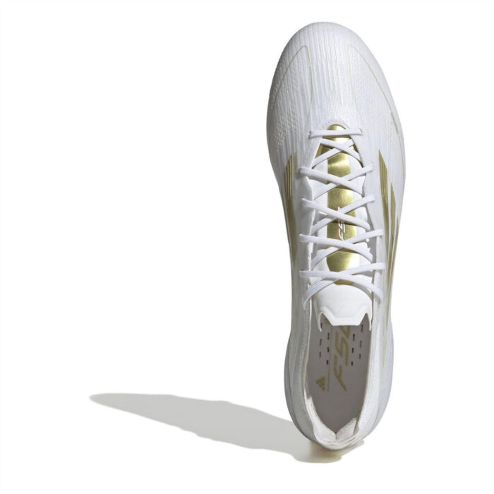 adidas F50 Firm Ground Football Boots – White/Gold/Wht – view 5