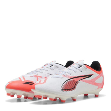 Puma Ultra 5 Firm Ground Football Boots – White/Red