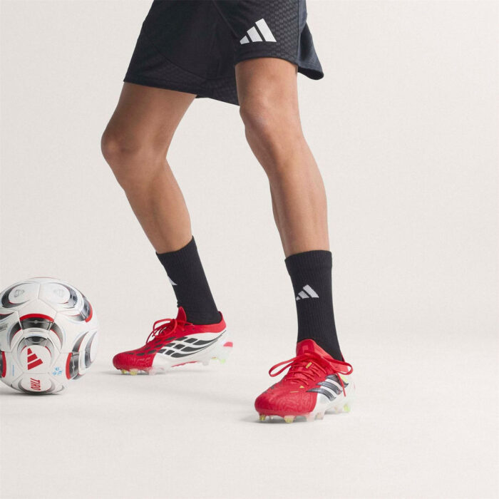 adidas Predator Firm Ground Football Boots – Red/Blk/White – view 3