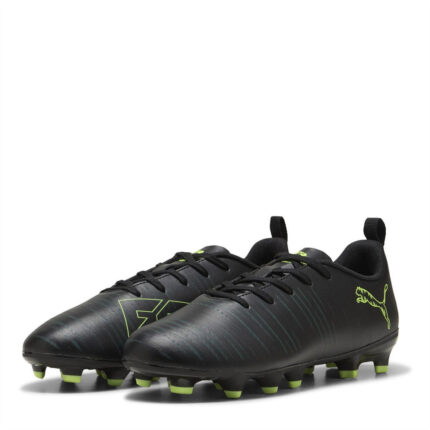 Puma Junior Firm Ground Football Boots – Blk-FL-GrnTrrn