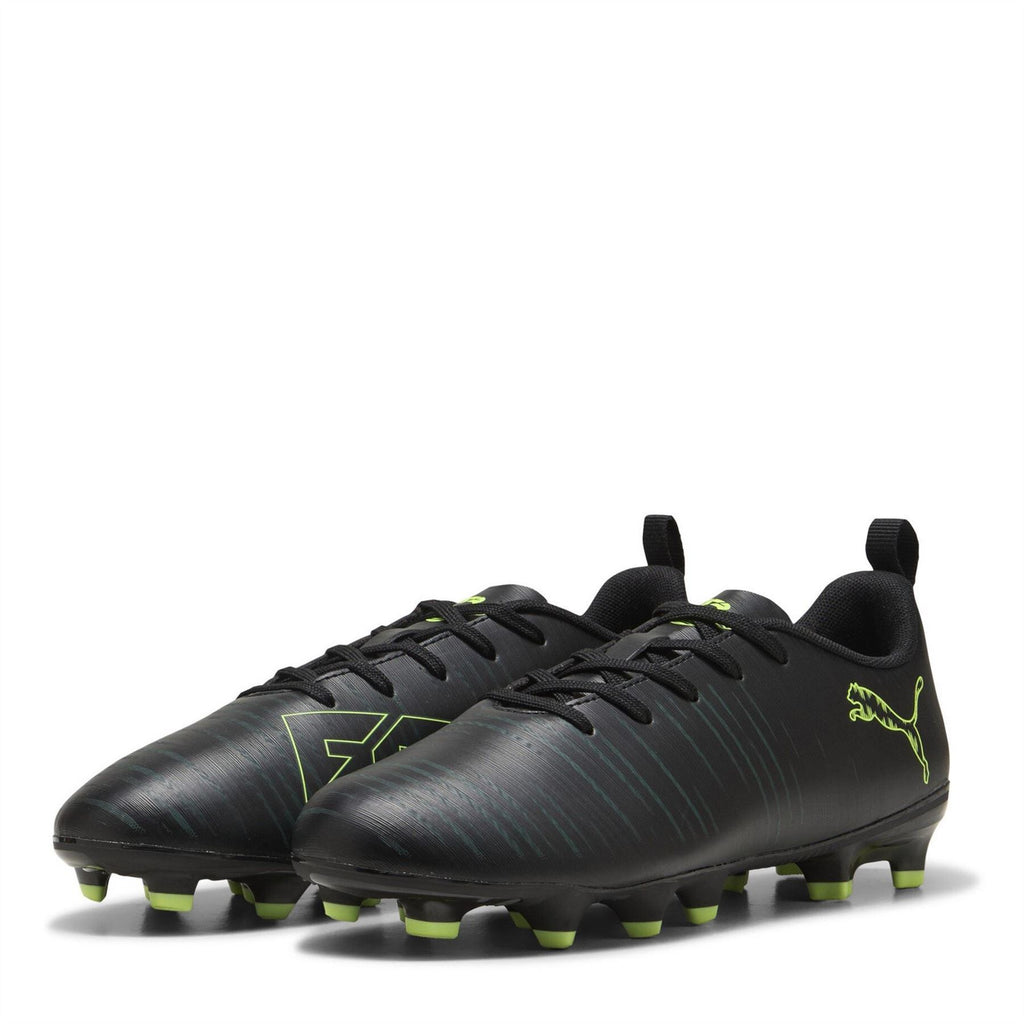 Puma Junior Firm Ground Football Boots – Blk-FL-GrnTrrn