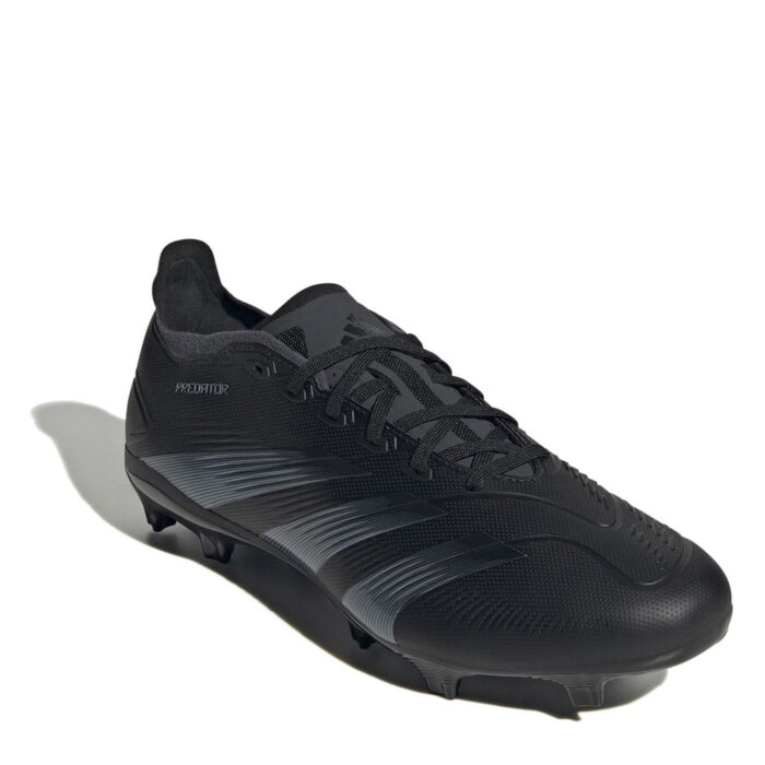 adidas Predator Firm Ground Football Boots – Black/Grey – view 3