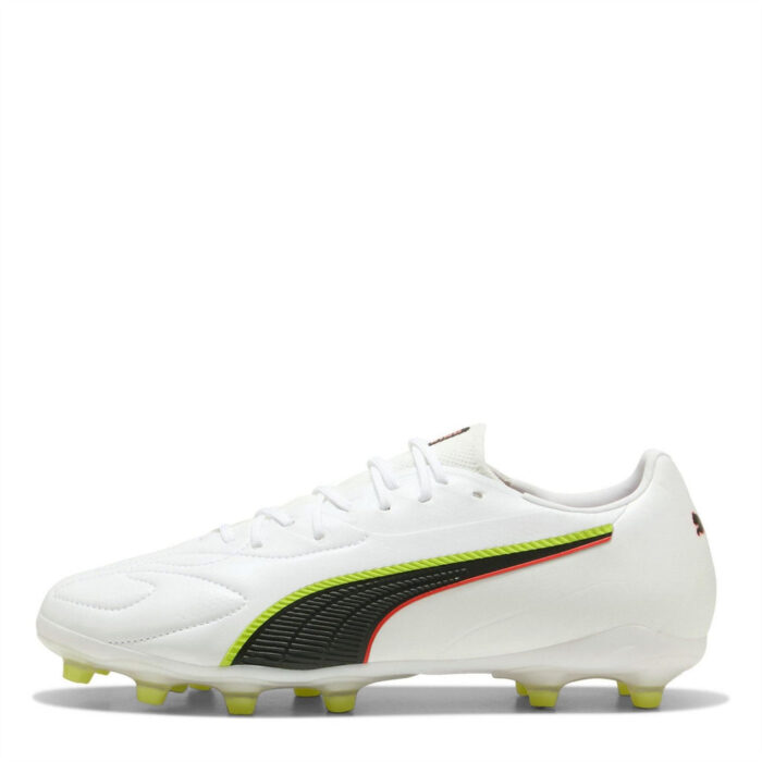 Puma King Firm Ground Football Boots – White-Red – view 2