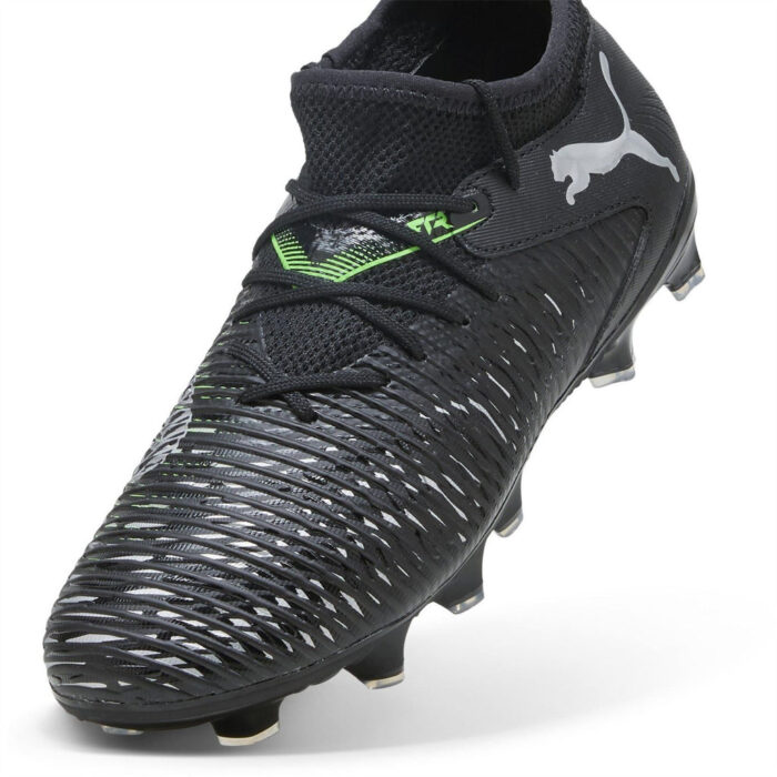 Puma Future 8 Junior Firm Ground Football Boots – Black/Green – view 6
