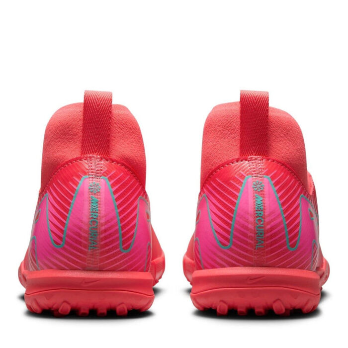 Nike Zoom Mercurial Superfly 10 Junior Turf Football Boots – Red/Green – view 5