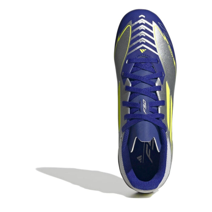 adidas F50 Junior Firm Ground Football Boots – Silver/Blue – view 5