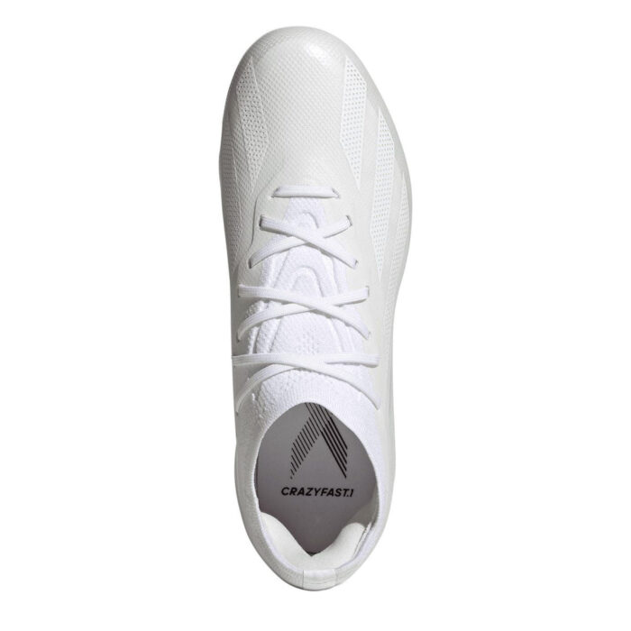 adidas X Crazyfast Junior Firm Ground Football Boots – White/White – view 5