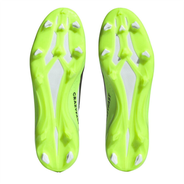 adidas X Crazyfast Firm Ground Football Boots – Wht/Blk/Lemon – view 6
