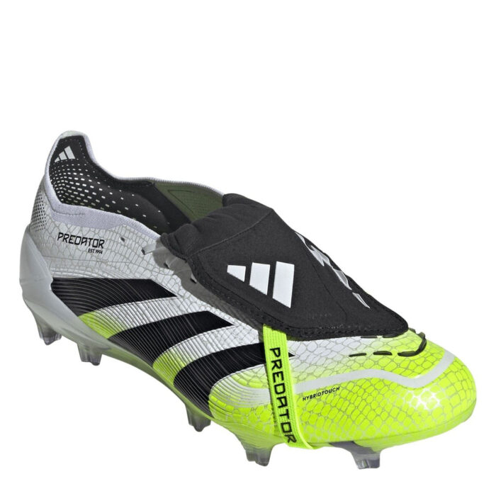 adidas Predator Firm Ground Football Boots – White/Blk/Lemon – view 3