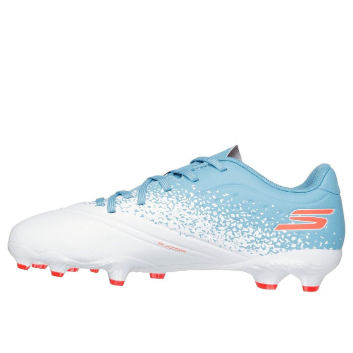 Skechers Razor Junior Firm Ground Football Boots – White/Blue – view 2