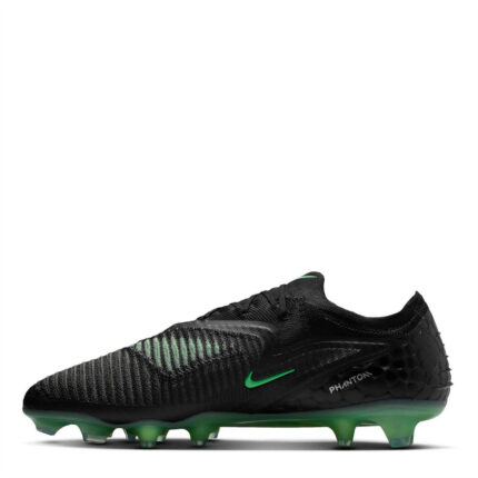 Nike Phantom 6 Low Firm Ground Football Boots – Black/Green – view 2