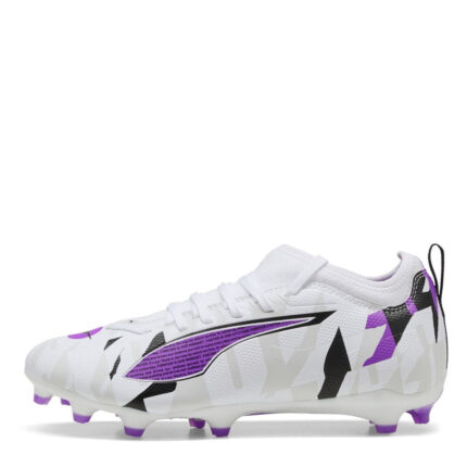 Puma Ultra 5 Junior Firm Ground Football Boots – White/Purple – view 2
