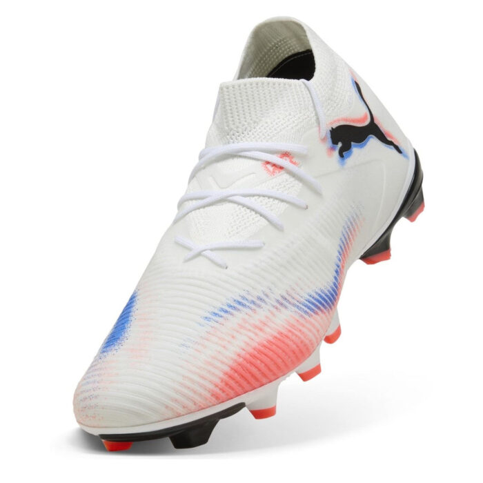 Puma Future 8 Firm Ground Football Boots – White/Black/Red - Image 6