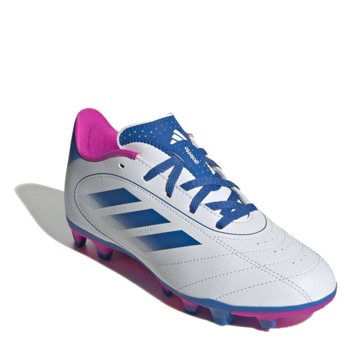 adidas Goletto Viii Junior Firm Ground Football Boots – White/Blue/Pink – view 3
