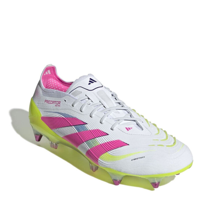 adidas Predator Soft Ground Football Boots – White/Pink – view 3