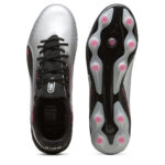 Puma King Firm Ground Football Boots – Silver/Black – view 3