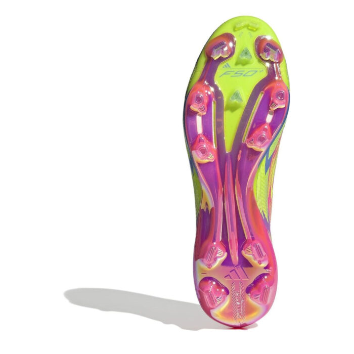 adidas Mens F50+ Firm Ground Football Boots – Pink/Yellow - Image 6