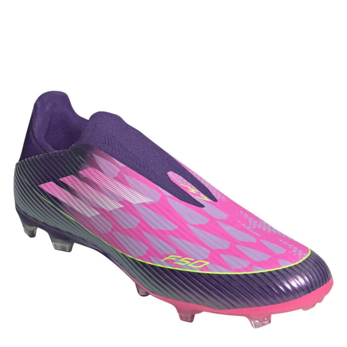adidas F50 Firm Ground Football Boots – Purple/Yellow - Image 3