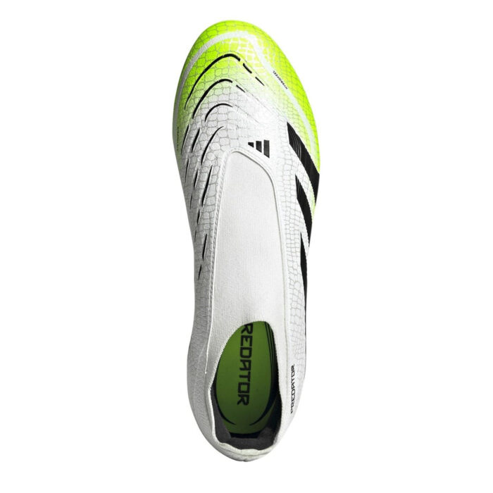 adidas Predator Firm Ground Football Boots – White/Blk/Lemon – view 5