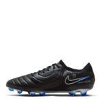 Nike Tiempo Legend 10 Eli Junior Firm Ground Football Boots – Black/Chrome – view 2