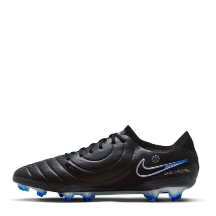 Nike Tiempo Legend 10 Eli Junior Firm Ground Football Boots – Black/Chrome – view 2