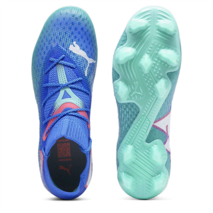 Puma Womens Future 7 Firm Ground Football Boots – Blue/Wht/Green – view 3