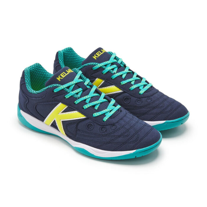 Kelme Indoor Football Boots – Navy-Lime-Turquoise – view 6