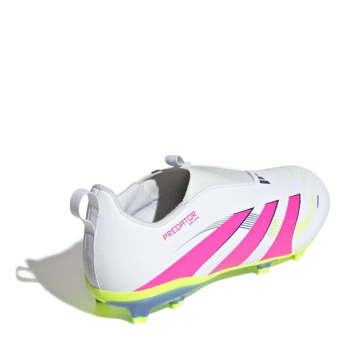 adidas Predator 3 Junior Firm Ground Football Boots – White/Pink – view 4