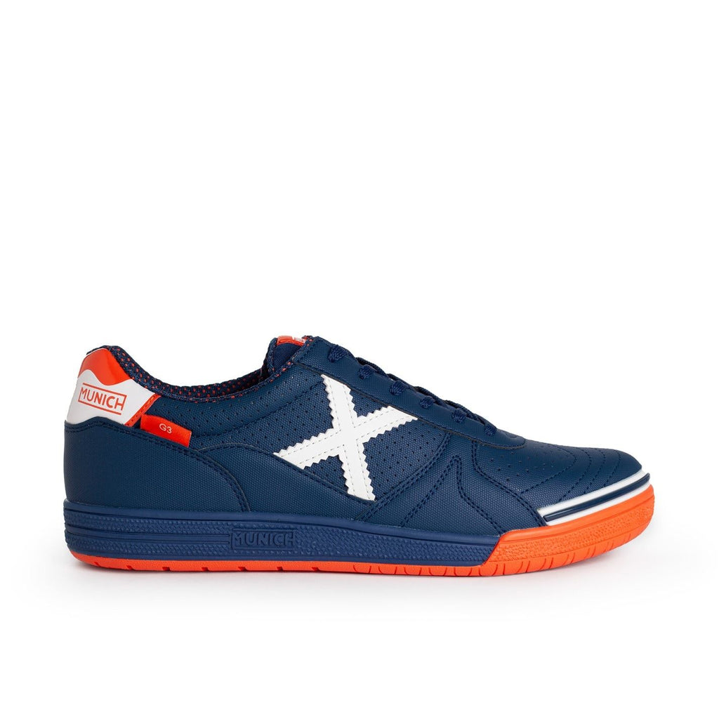 Munich G3 Profit Indoor Football Boots – Navy/Orange Munich G3 Profit Indoor Football Boots – Navy/Orange