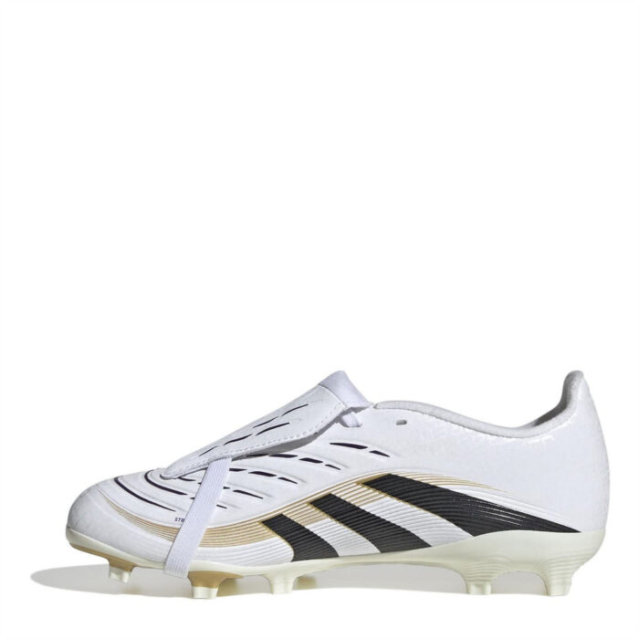 adidas Predator Junior Firm Ground Football Boots – White/Blk/Gold – view 8