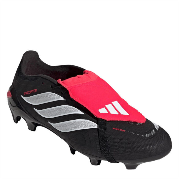 adidas Mens Predator Fold Over Tongue Firm Ground Football Boots – Black/Red - Image 3