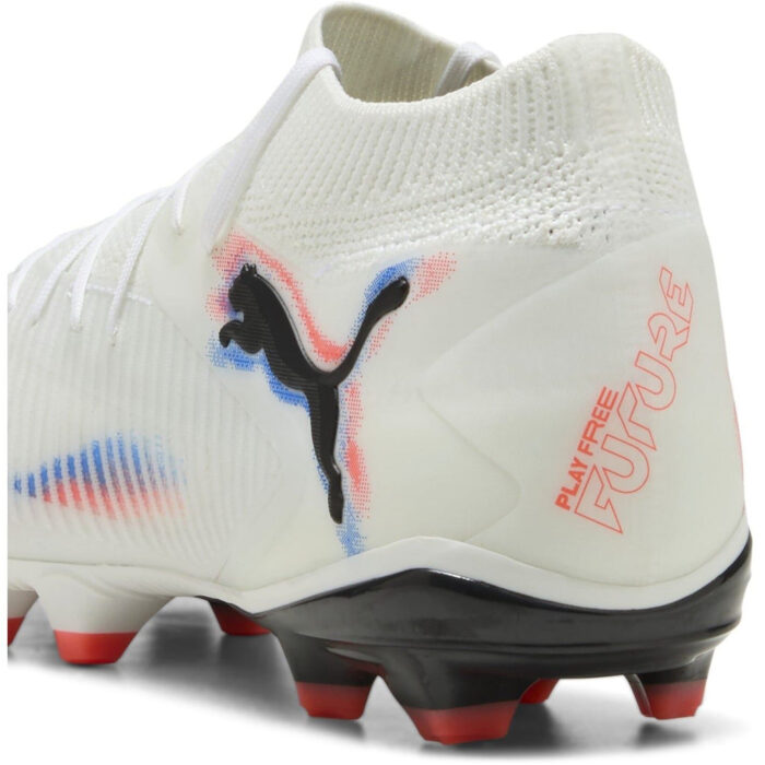 Puma Future 8 Firm Ground Football Boots – White/Black/Red - Image 5