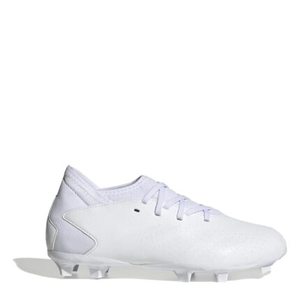 adidas Predator Edge.3 Junior Firm Ground Football Boots – White/White