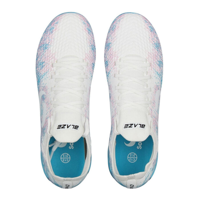 Sondico Blaze Junior Firm Ground Football Boots – White/Pink/Blue – view 6