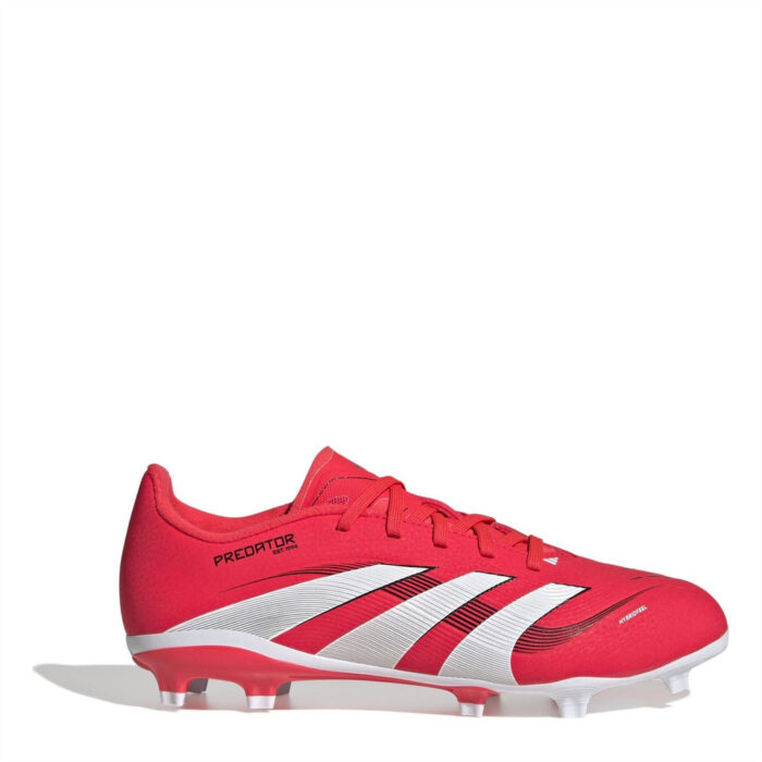 adidas Predator Junior Firm Ground Football Boots – Red/White - Image 7
