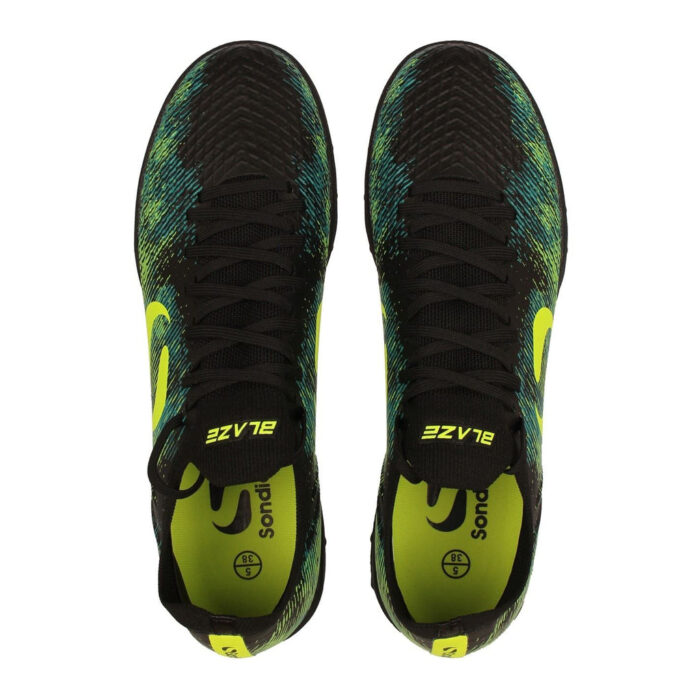 Sondico Blaze Junior Turf Football Boots – Black/Green – view 6