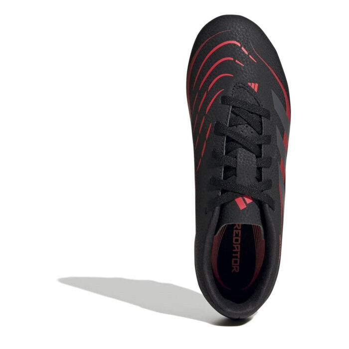 adidas Predator Junior Firm Ground Football Boots – Black/Grey – view 5