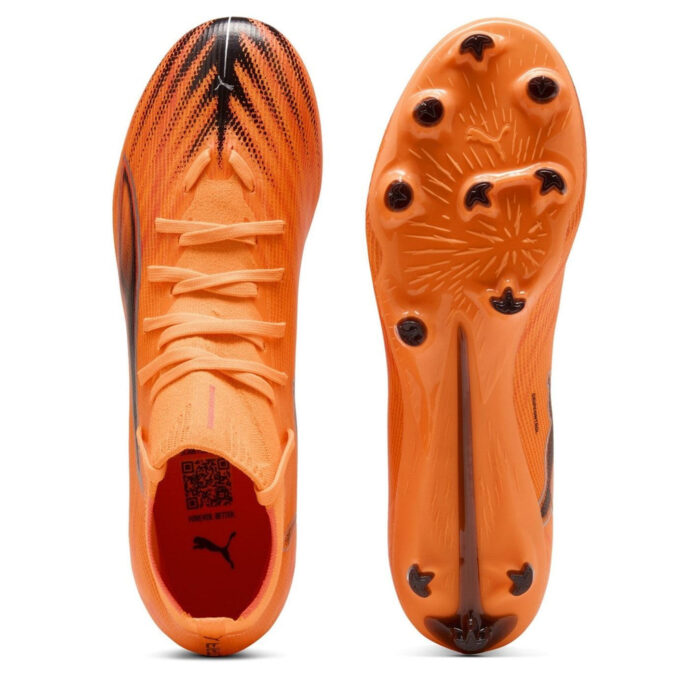 Puma Ultra 5 Firm Ground Football Boots – Orange/Black – view 3