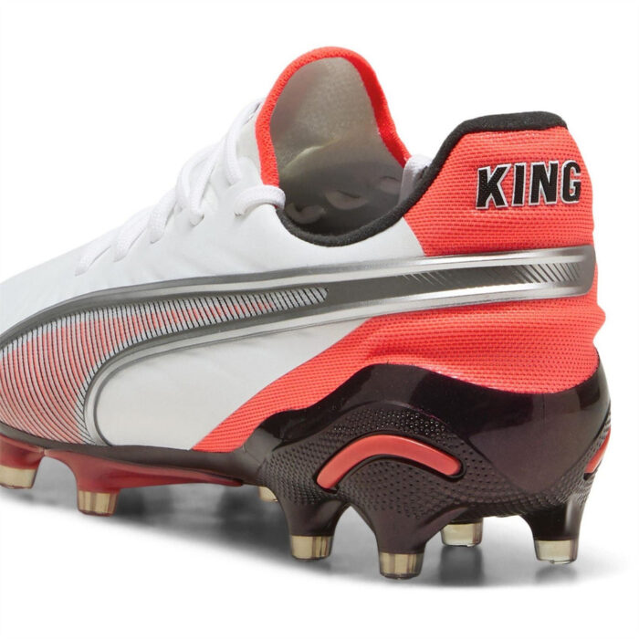 Puma King Firm Ground Football Boots – White-Silver – view 5