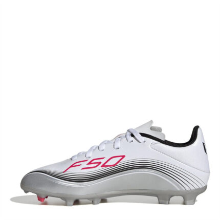 adidas F50 Junior Firm Ground Football Boots – White/Red – view 2