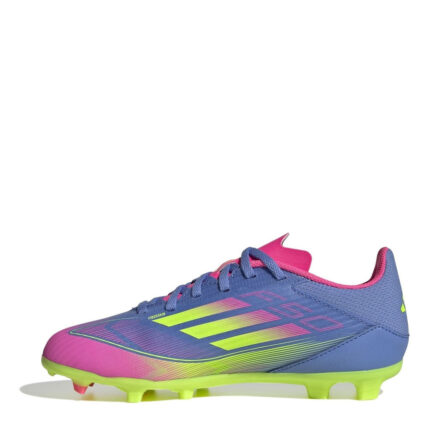 adidas F50 Junior Firm Ground Football Boots – Blue/Lemon – view 2