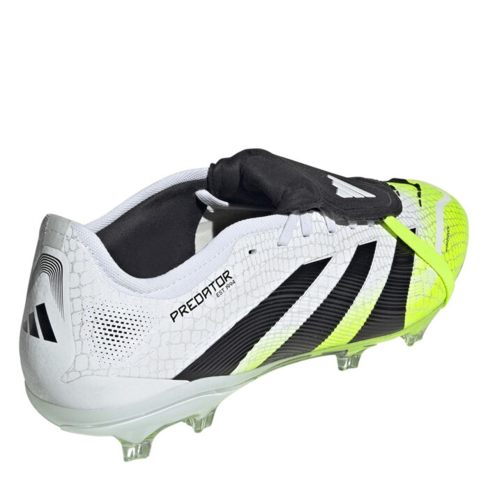 adidas Predator Firm Ground Football Boots – White/Blk/Lemon - Image 4