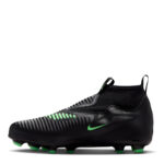 Nike Phantom 6 Junior Firm Ground Football Boots – Black/Green – view 2